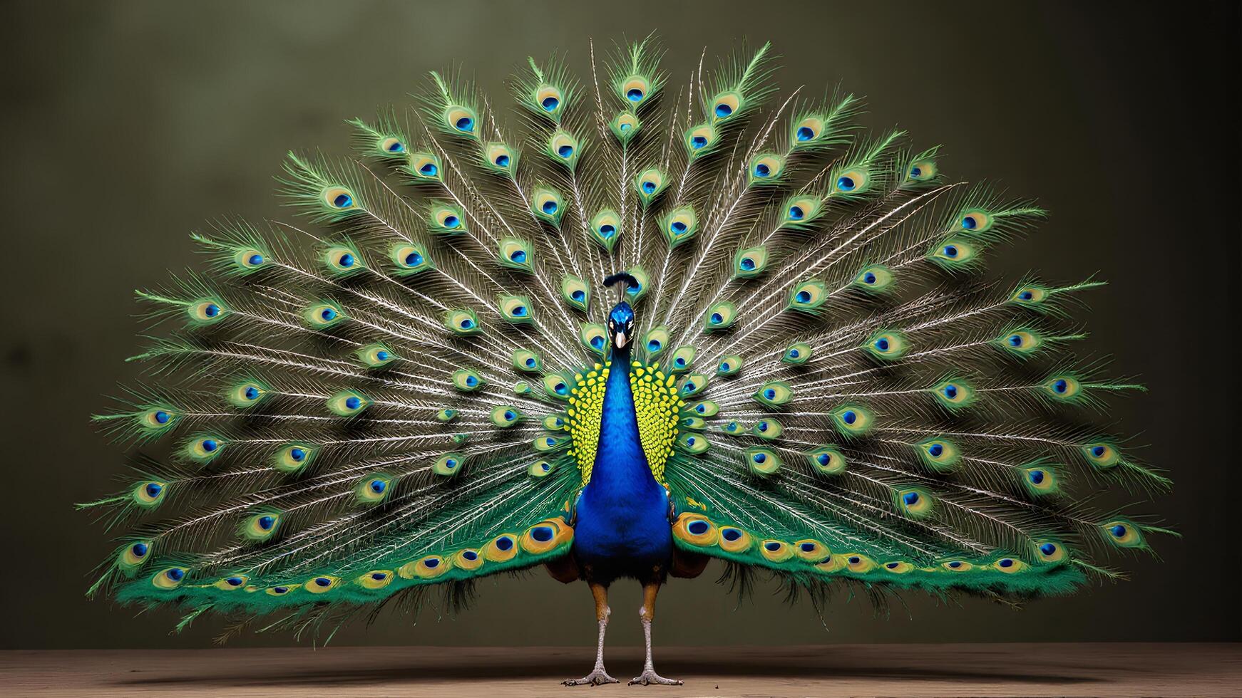Majestic Peacock Displaying Vibrant Feathers in Full Splendor photo