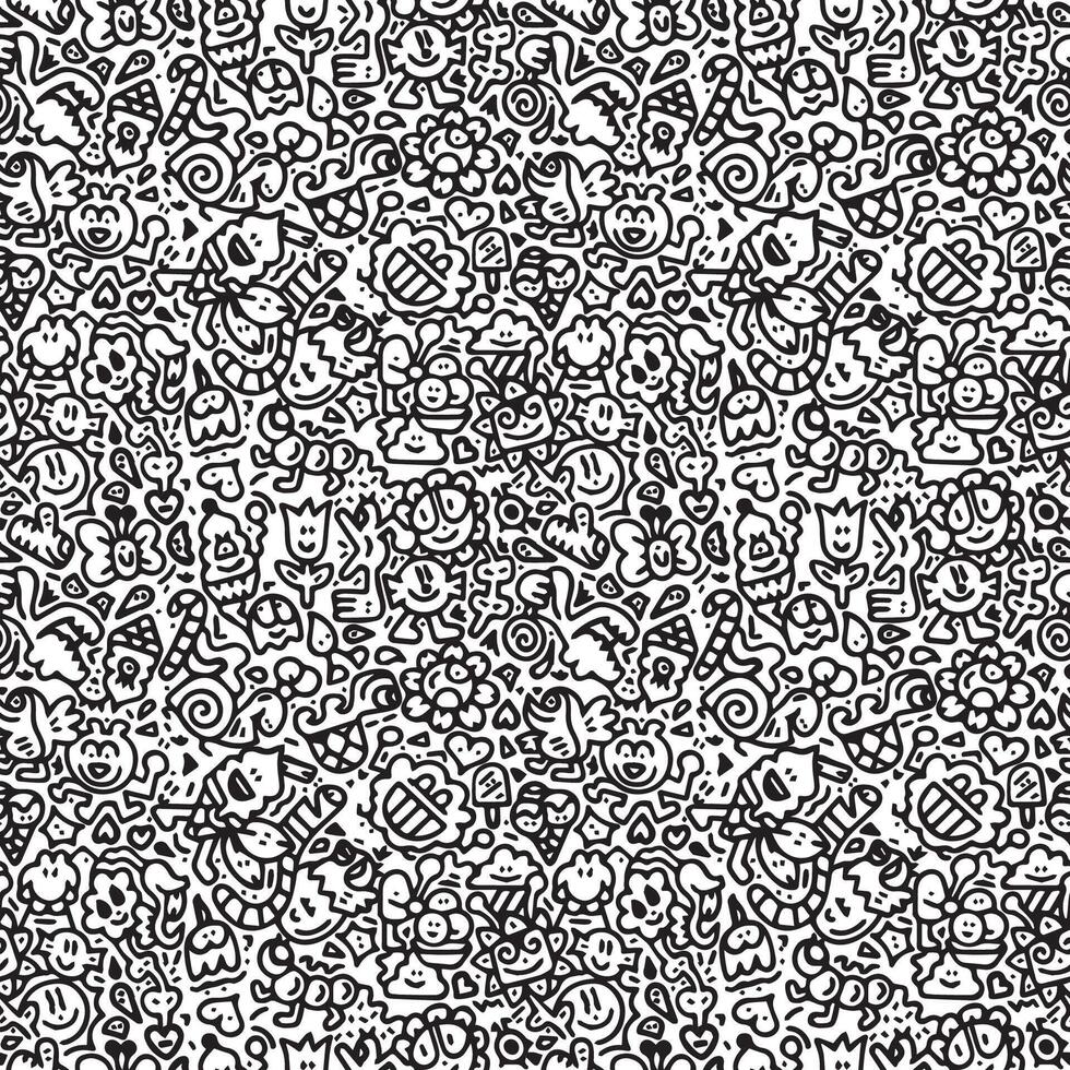 Doodle pattern. Seamless doodle background. vector