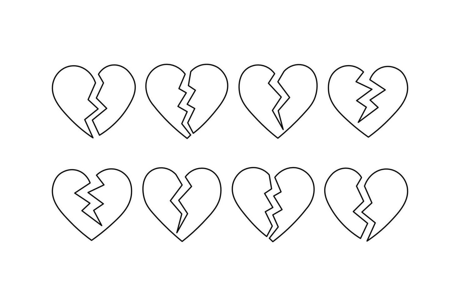 Editable Heartbreak Arts Red and Black, broken heart illustration, heartbreak graphic clipart, cracked heart symbol vector