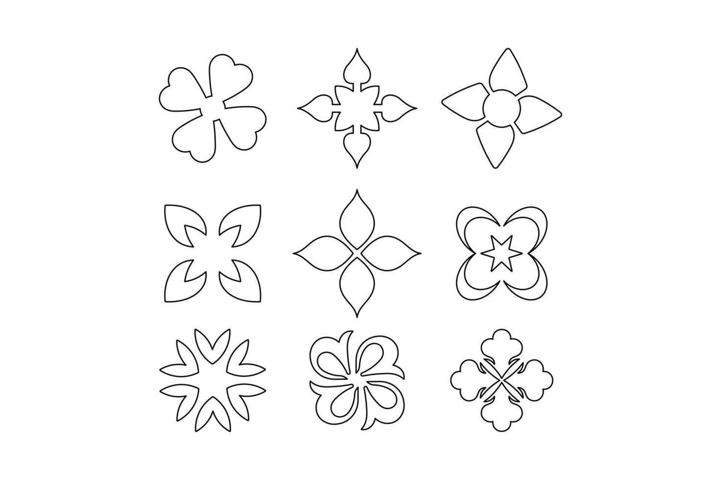 Editable Hand Drawn Floral Elements, floral ornament set, botanical ornament bundle, floral border design elements vector