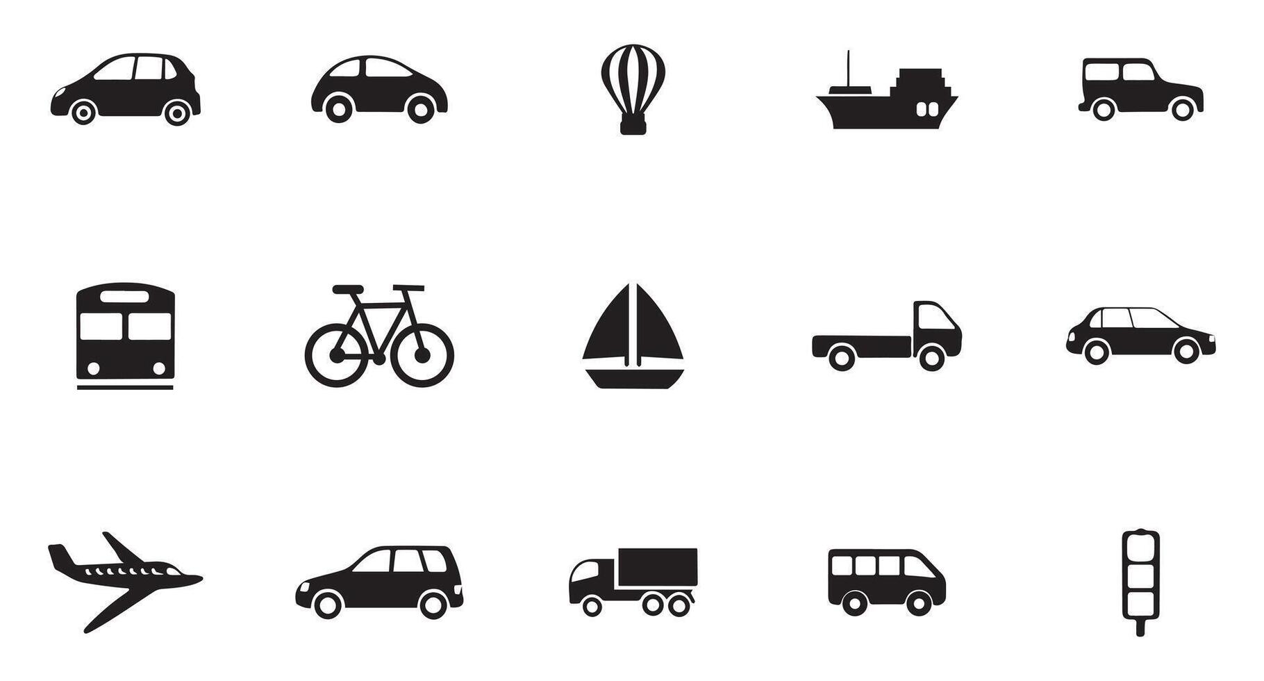 Set of transport icons vector