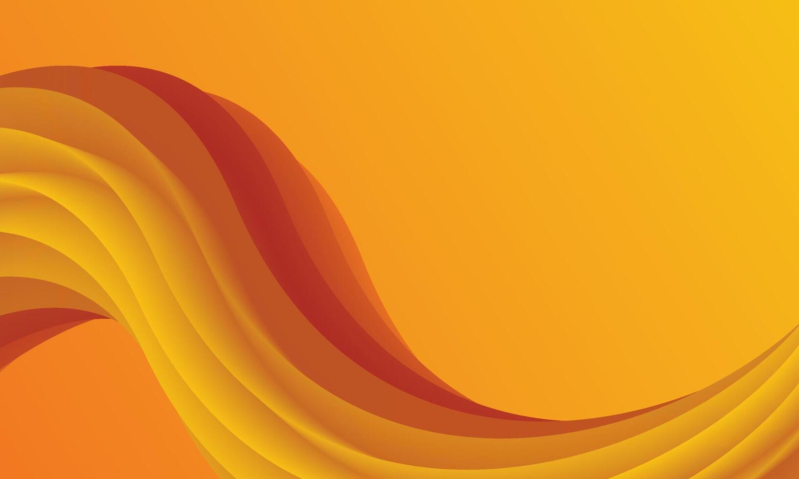 Abstract wavy yellow orange 3d background. vector
