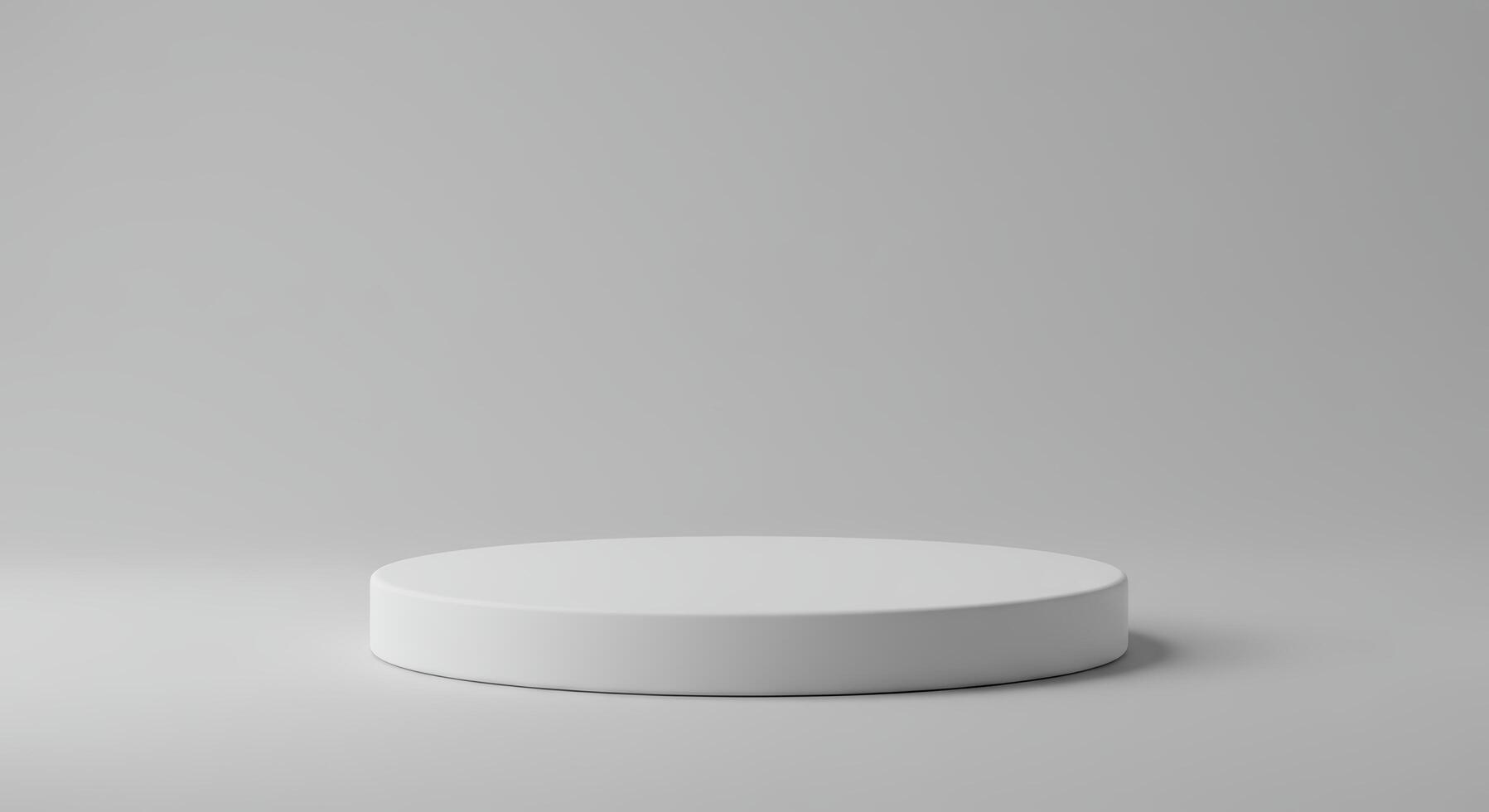 White cylindrical pedestal on surface. Minimalistic and luxurious, perfect for showcasing products or creating a modern and elegant visual display photo