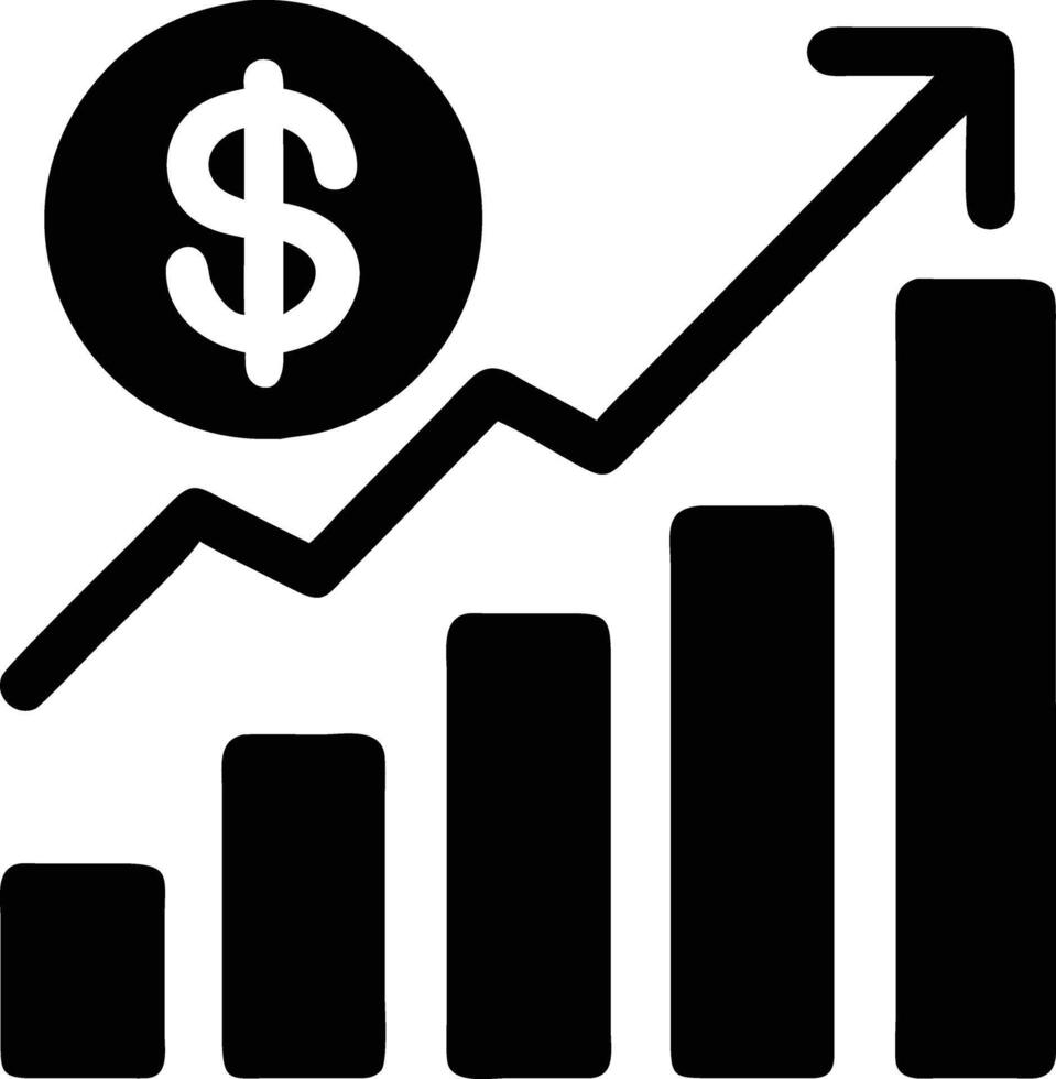 Minimalist Icon of a Financial Growth Chart Representing Economic Success and Data Insights vector