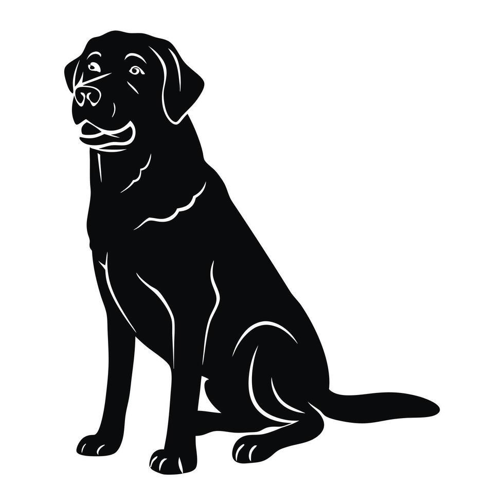 Friendly Two-Color Silhouette of a Labrador Retriever Dog for Animal Design vector