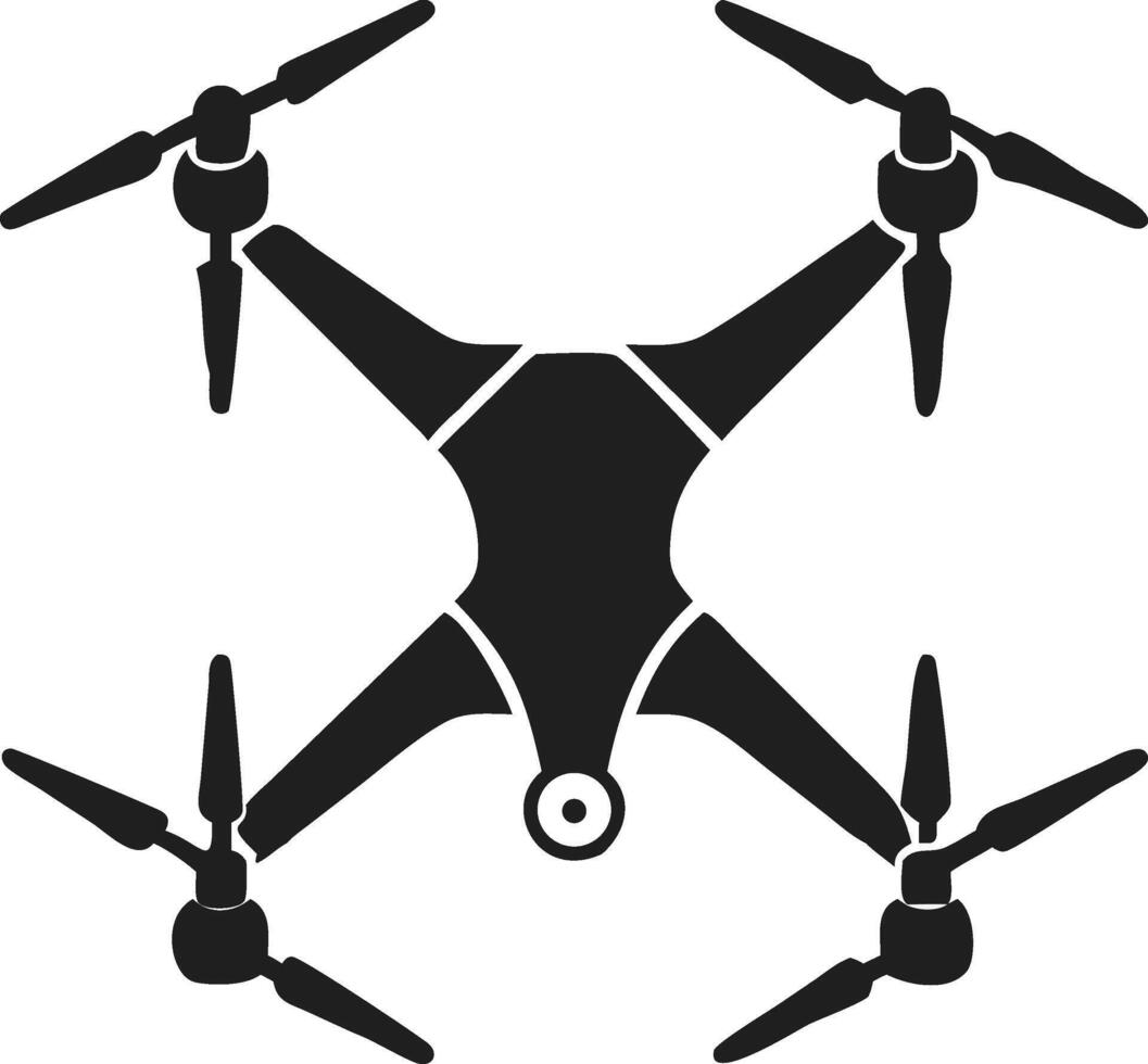 Clean Black and White Drone Illustration in Detailed Art Style vector