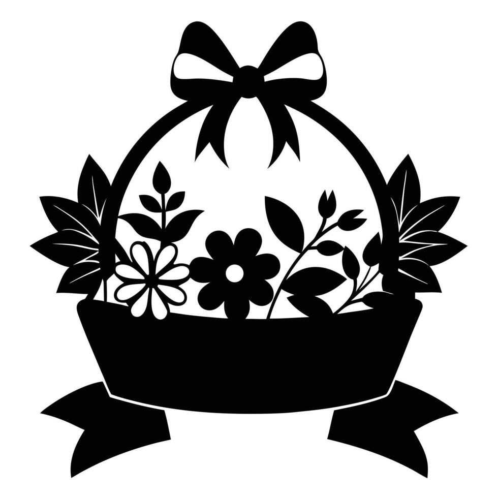 Classic Black Silhouette Illustration of a Decorative Ornamental Element vector