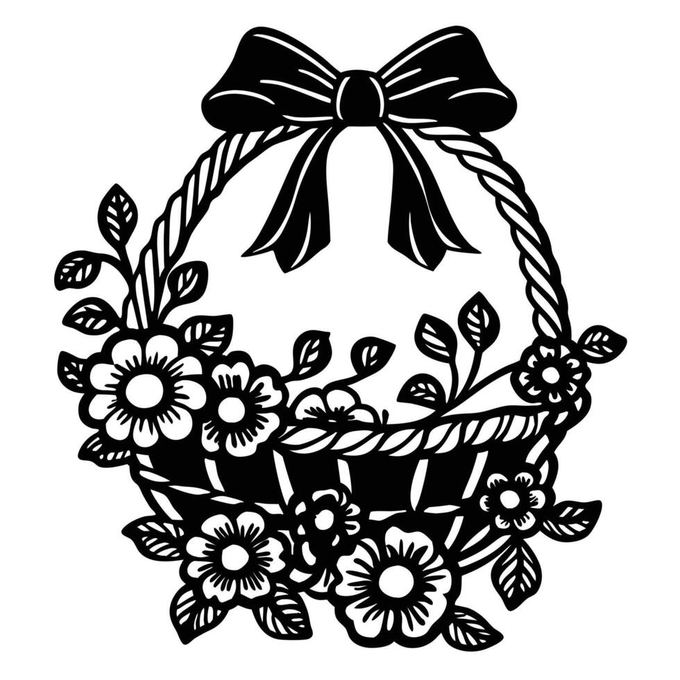 Refined Black Illustration of a Decorative Motif or Flourish in Silhouette vector