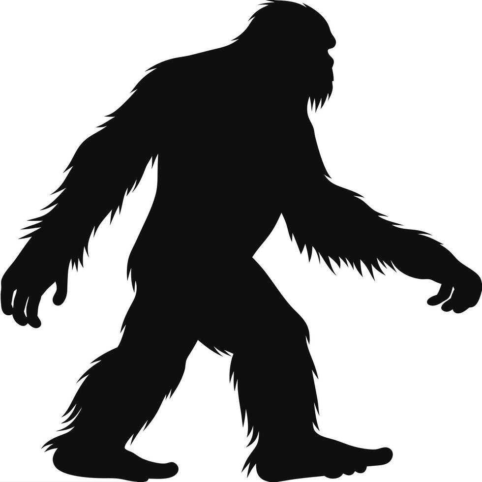 Bigfoot Footprint and Shadow Paranormal Art for Folklore Projects vector
