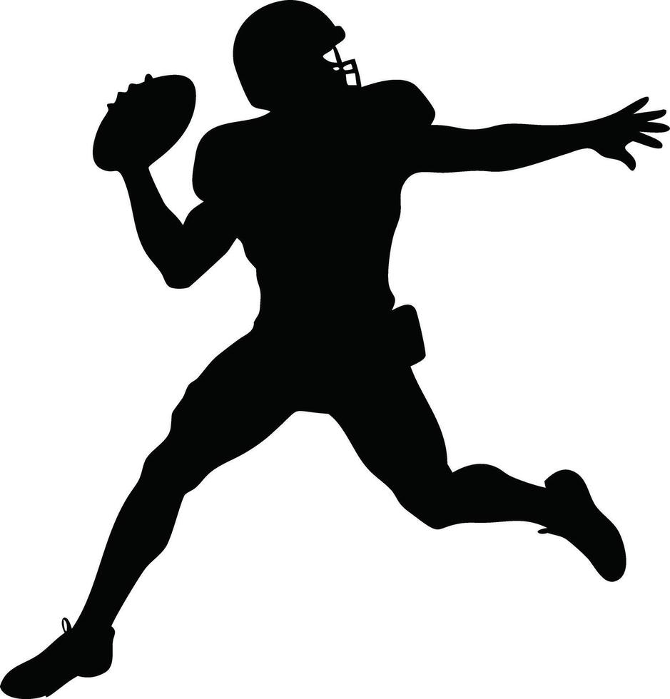 Dynamic Motion of an American Foot in Two-Color Silhouette vector