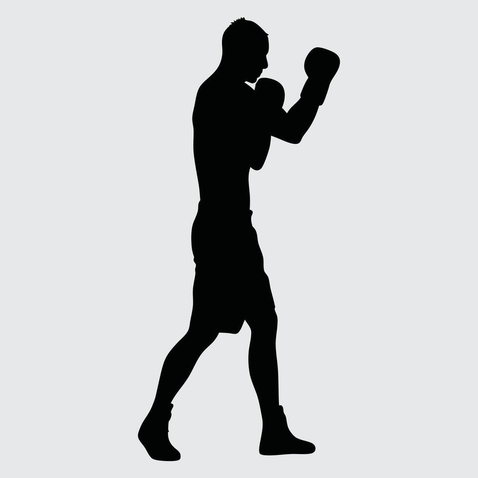 Bold Black and White Silhouette of a Sports Player in Dynamic Action Pose with High Energy vector