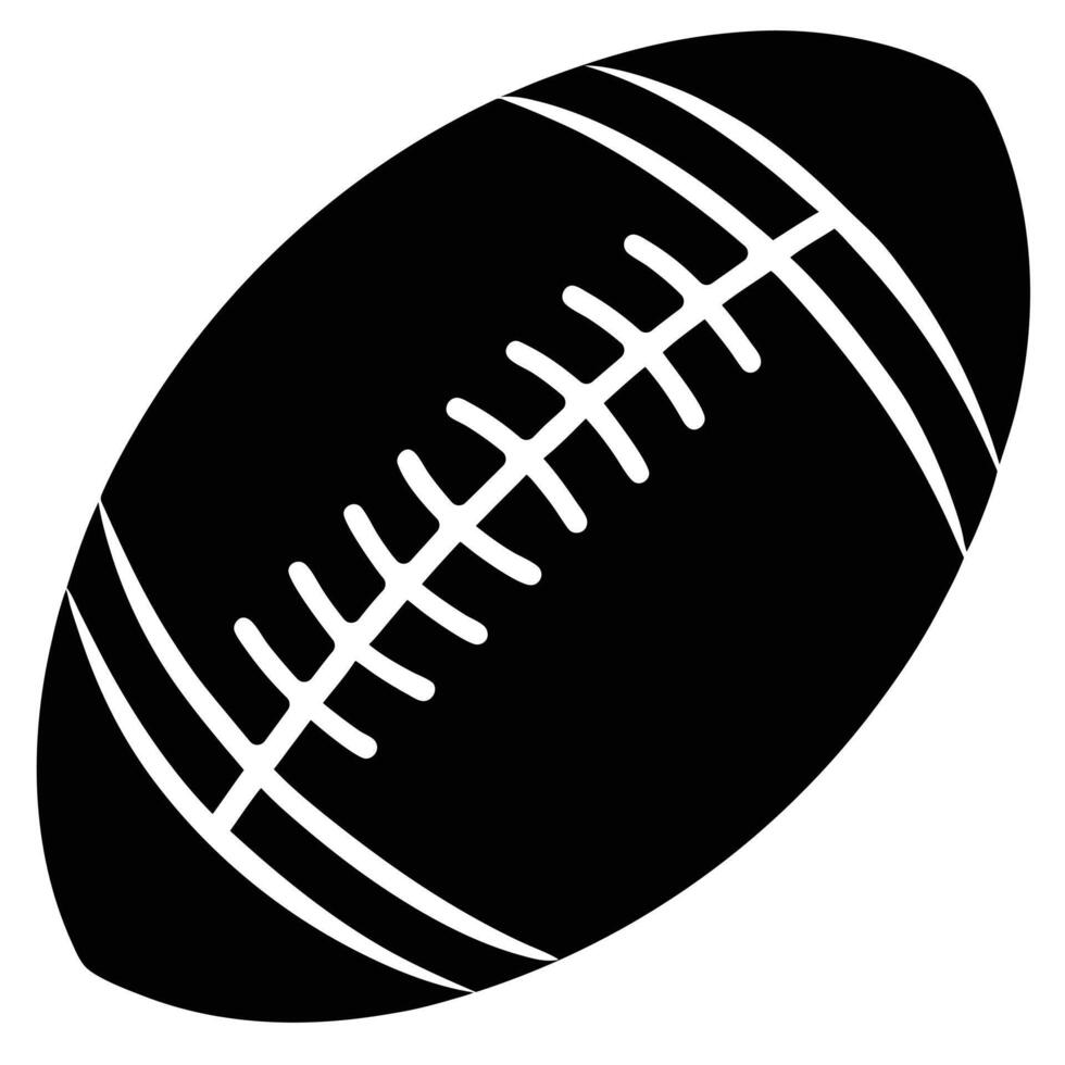 Clean Black Silhouette of an American Football at an Actionable Angle vector