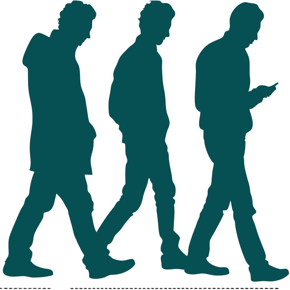 Solid Black Silhouette of Three Standing Women with Elegant Poses and Graceful Stances vector