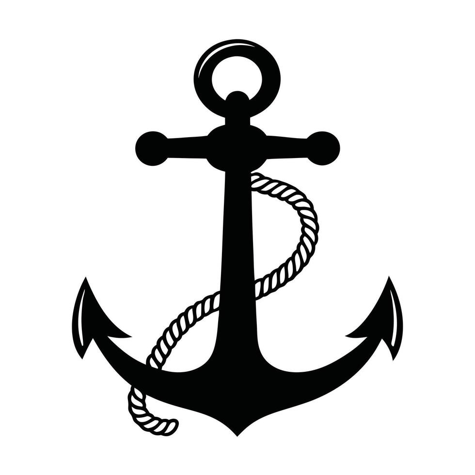 Simple Nautical Anchor Art for Navy and Sailor Themed Projects vector