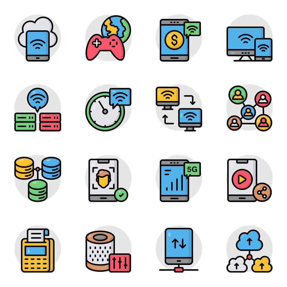 Set of Smart Instruments Flat Icons vector