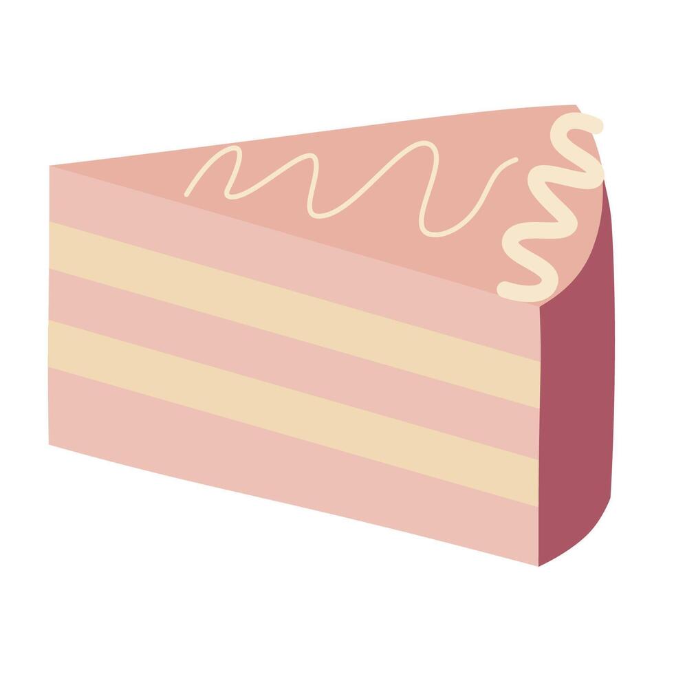 Slice cake with cream illustration vector