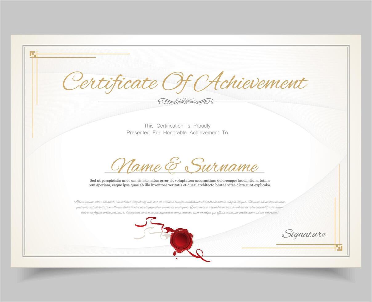 Minimalist certificate or diploma of achievement border template design vector
