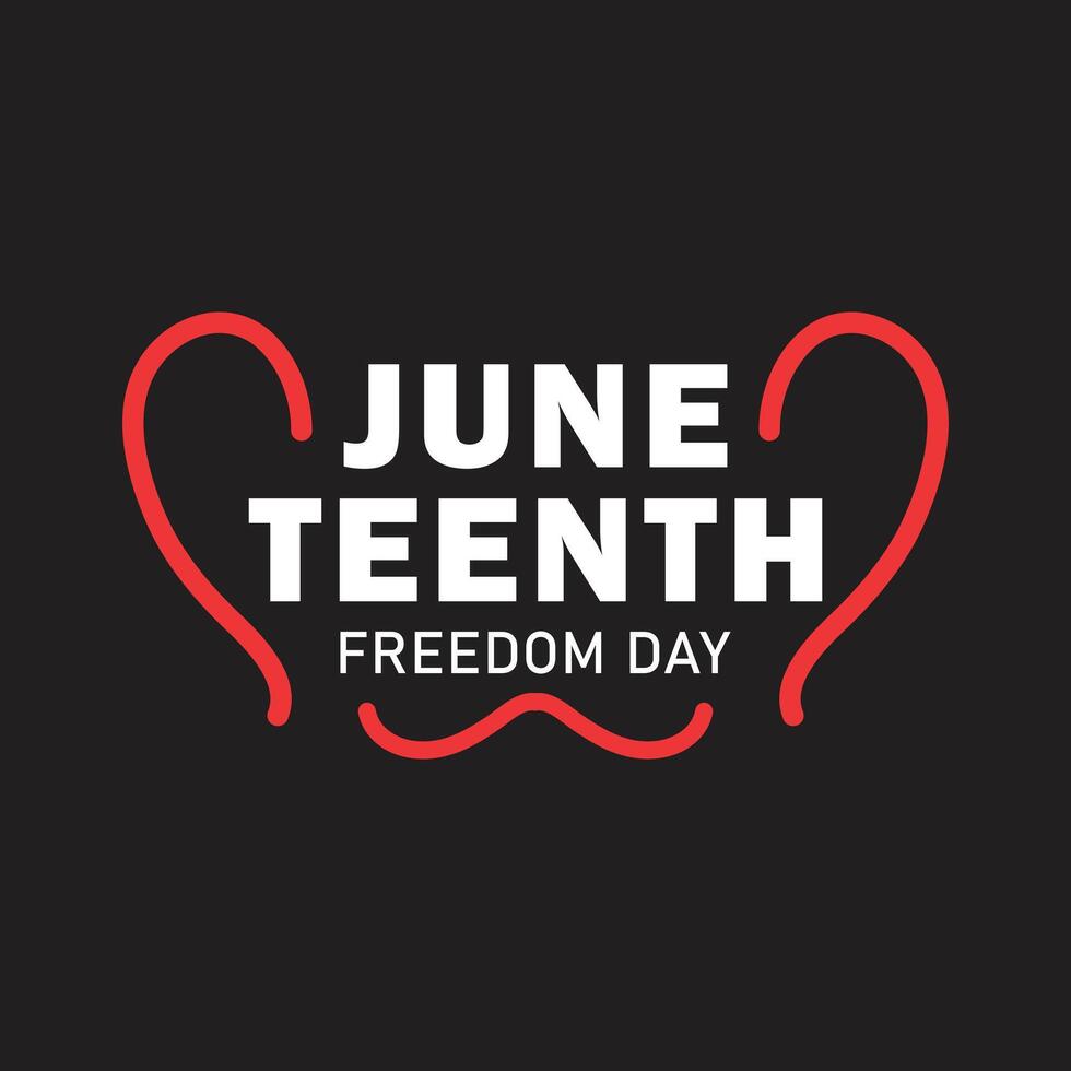 Modern minimalist graphic design celebrating Juneteenth Freedom Day and African American emancipation vector