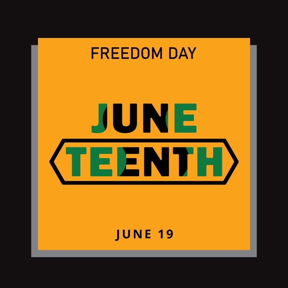 Bold graphic design celebrating Juneteenth Freedom Day and honoring the legacy of African American freedom vector