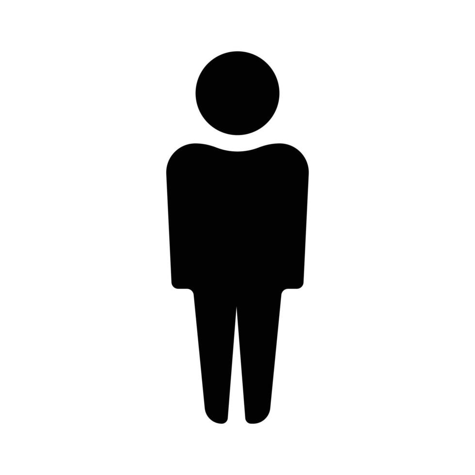 Small single person icon silhouette for minimal user profile vector