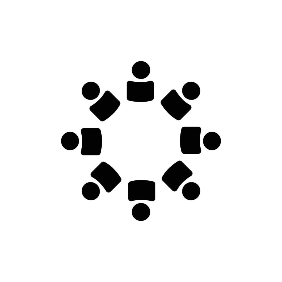 Roundtable Meeting Icon for Collaboration, Strategy, or Idea Sharing Sessions vector