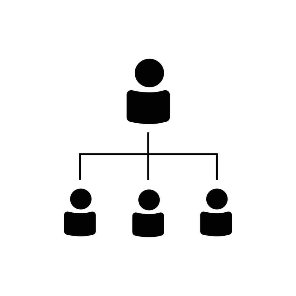 Multi-Role Org Chart Icon Showing Structured Team Hierarchy and Leadership vector