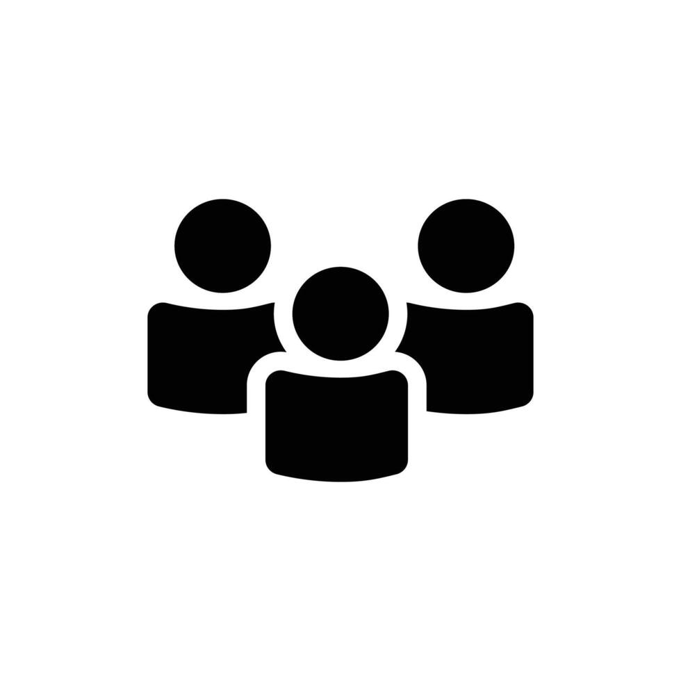 Team of Three Icon Representing Collaboration, Small Groups, or Work Teams vector