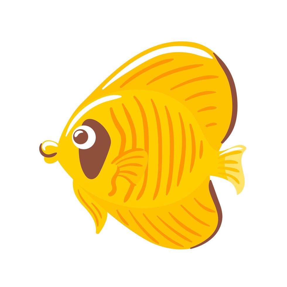 Chaetodon semilarvatus, known as the Indian butterflyfish, features a vibrant yellow body adorned with black markings and distinctive patterns. Its elegant fins and striking colors make it a popular vector