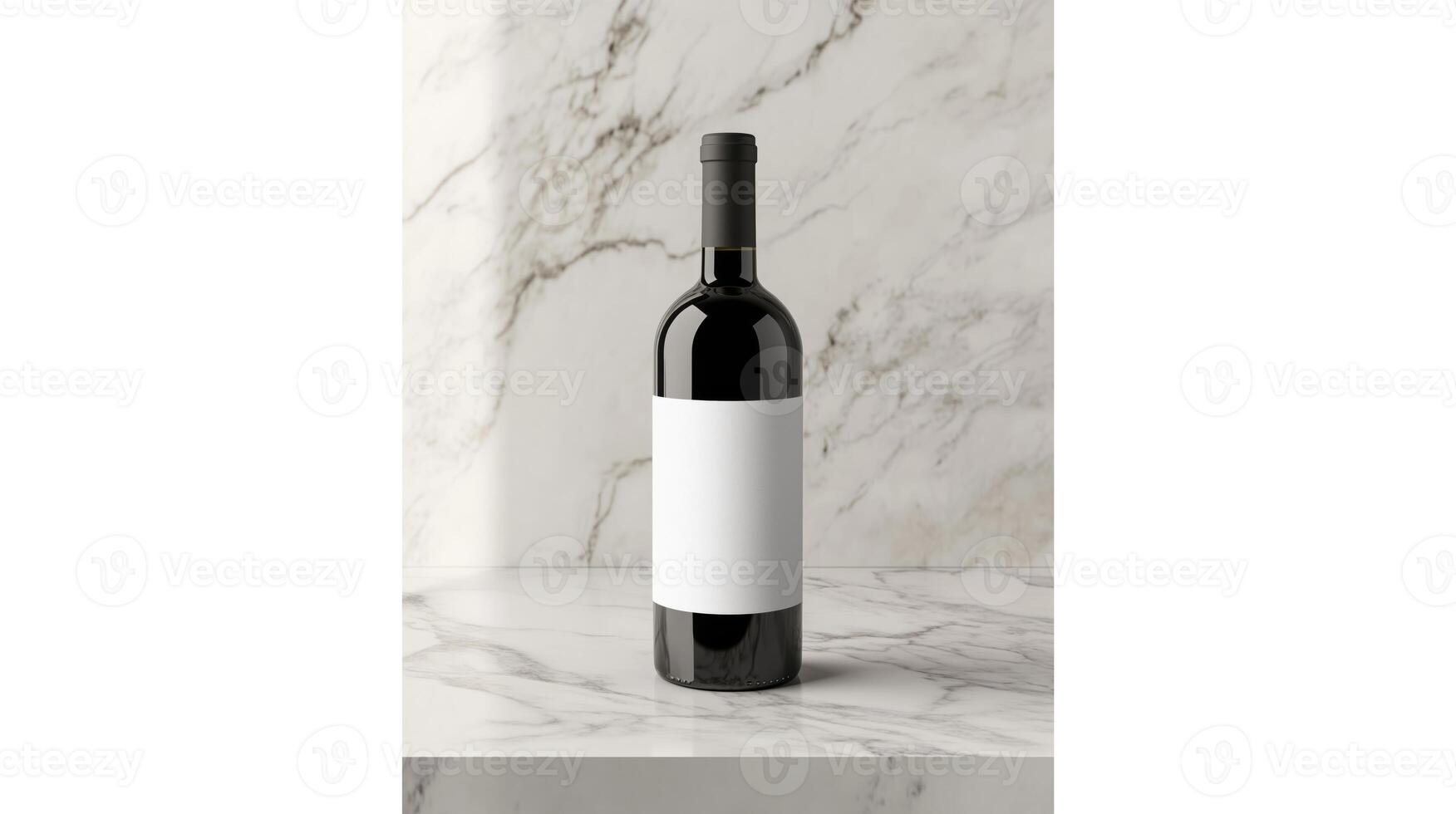 A beautifully captured wine bottle in a tranquil setting showcasing elegance through natural light and minimalism. photo