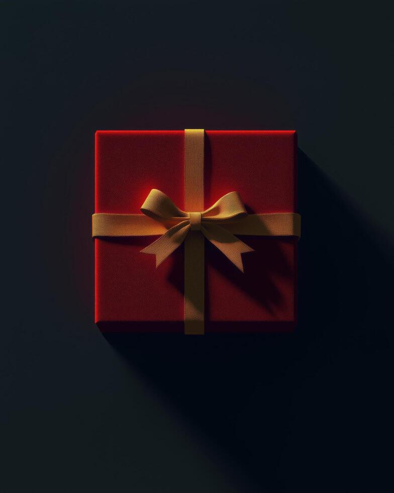 Gift box surprise elegant setting product photography holiday theme top view celebration concept photo