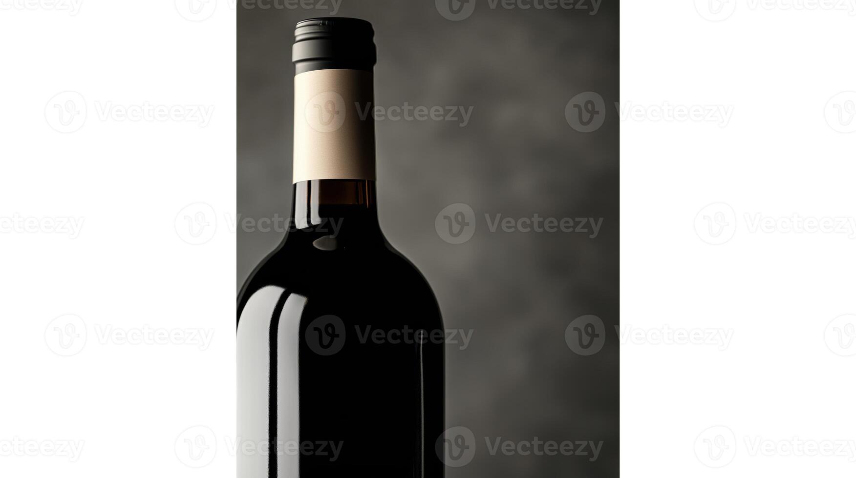Elegant red wine bottle against dark background captured in studio contemporary style photography minimalist aesthetic photo