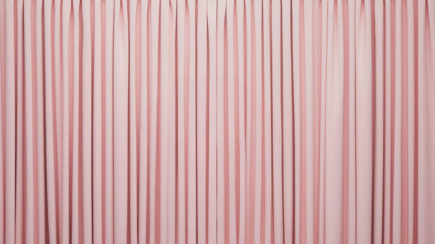 Soft pink pleated fabric curtain texture displays vertical folds, gentle flow, and elegant pastel tones ideal for interior decor and background use. photo