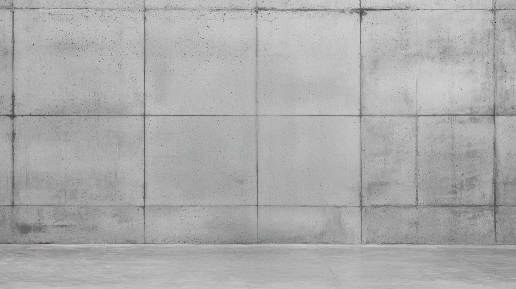 Gray Concrete Panel Wall With Cement Floor featuring subtle seams, surface texture, and a raw industrial look ideal for architecture, construction, or minimal design backgrounds. photo