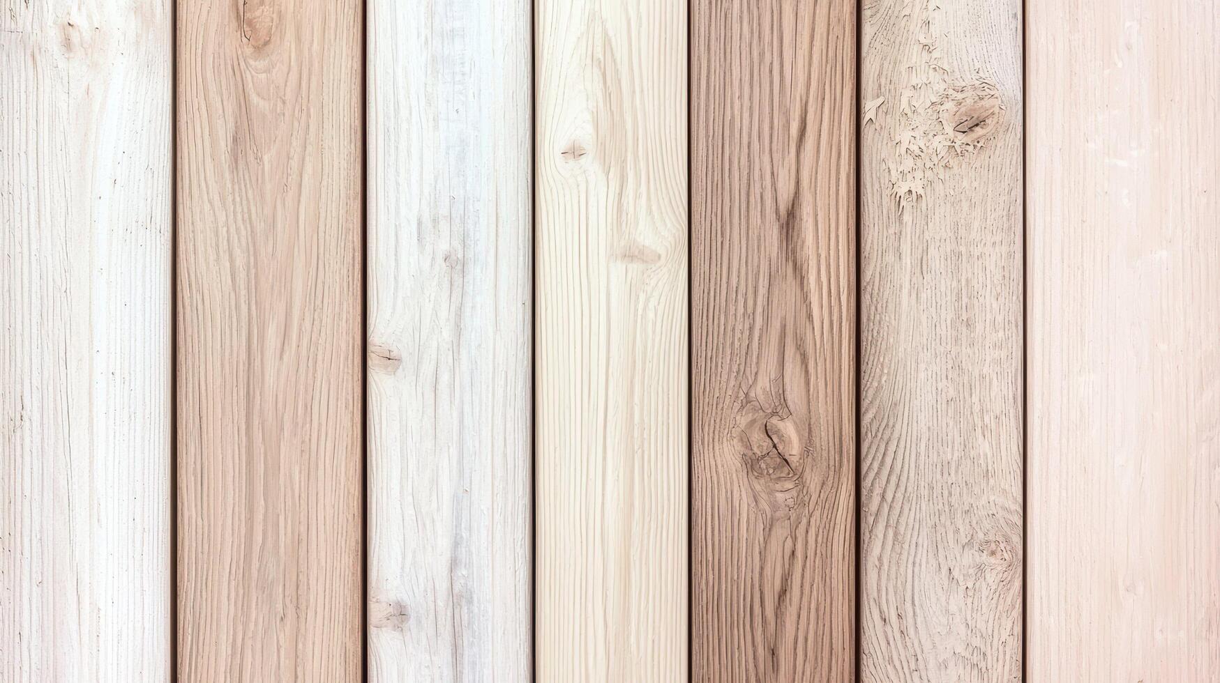 Multiple Wooden Planks With Varied Grain Textures in different wood tones and finishes arranged vertically for use in rustic and modern designs. photo
