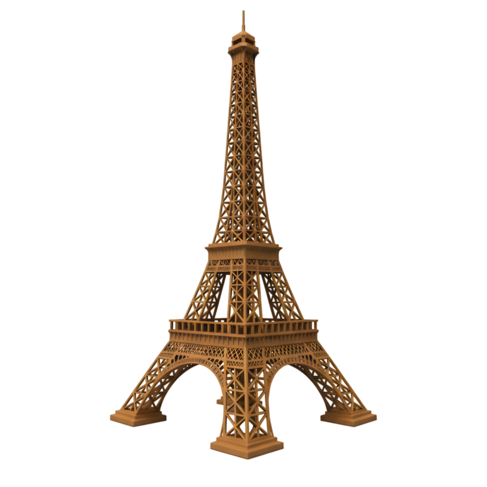 Detailed representation of the Eiffel Tower structure isolated on background png
