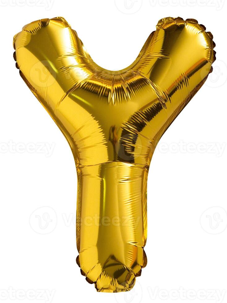 Gold Foil Letter Y Balloon isolated photo