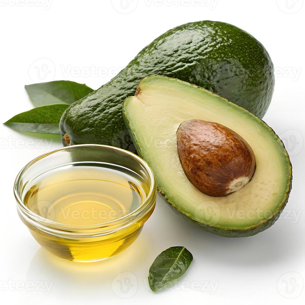 Avocado and Its Extracted Oil in a Simple Composition photo