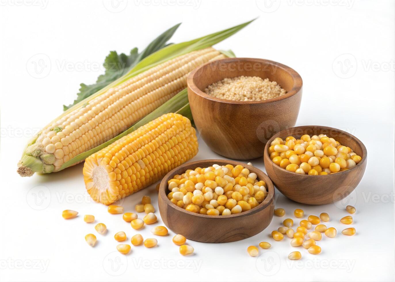 Natural Corn Forms on White Background photo