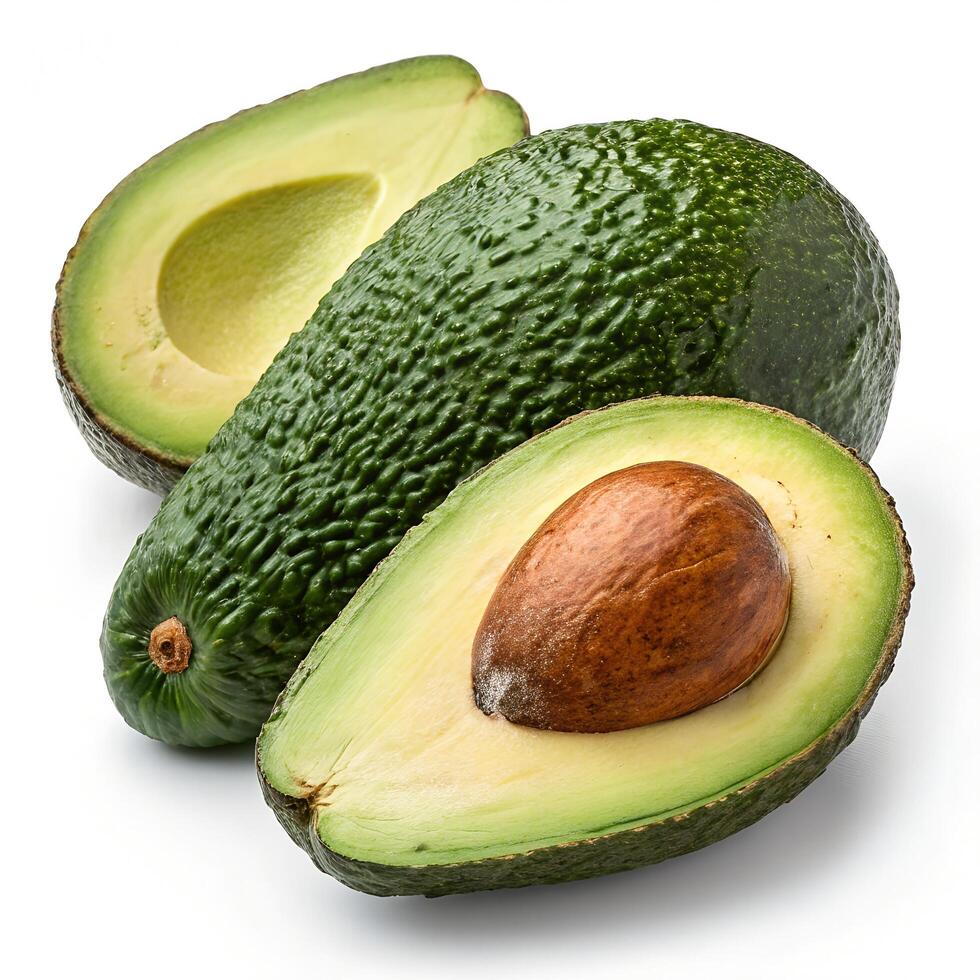 Vibrant Green Avocado Cut Open to Reveal Creamy Interior photo