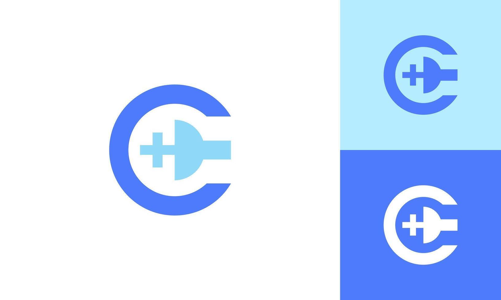 Medical and health icon logo design with letter c vector