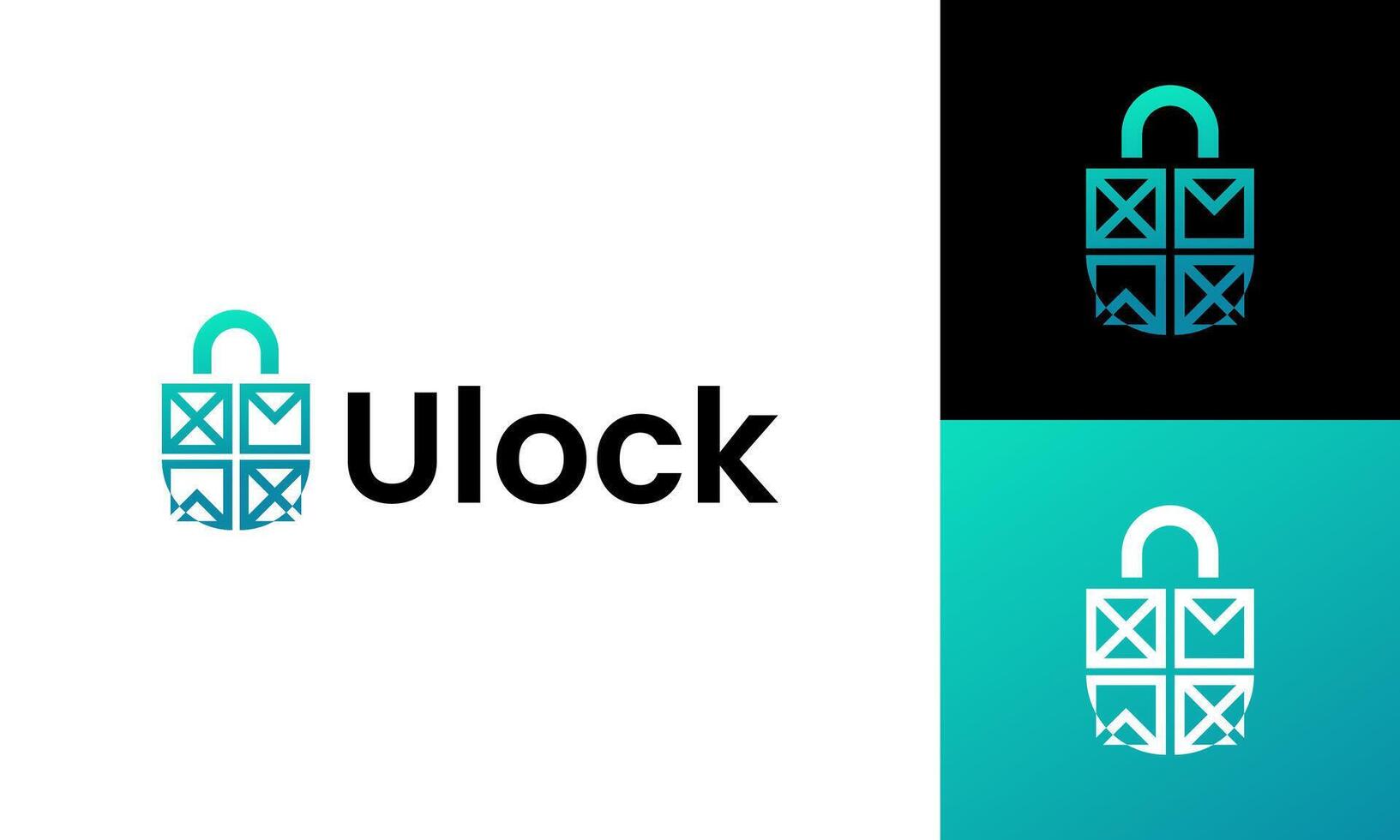 Letter U Security, lock and safety icon logo design template vector