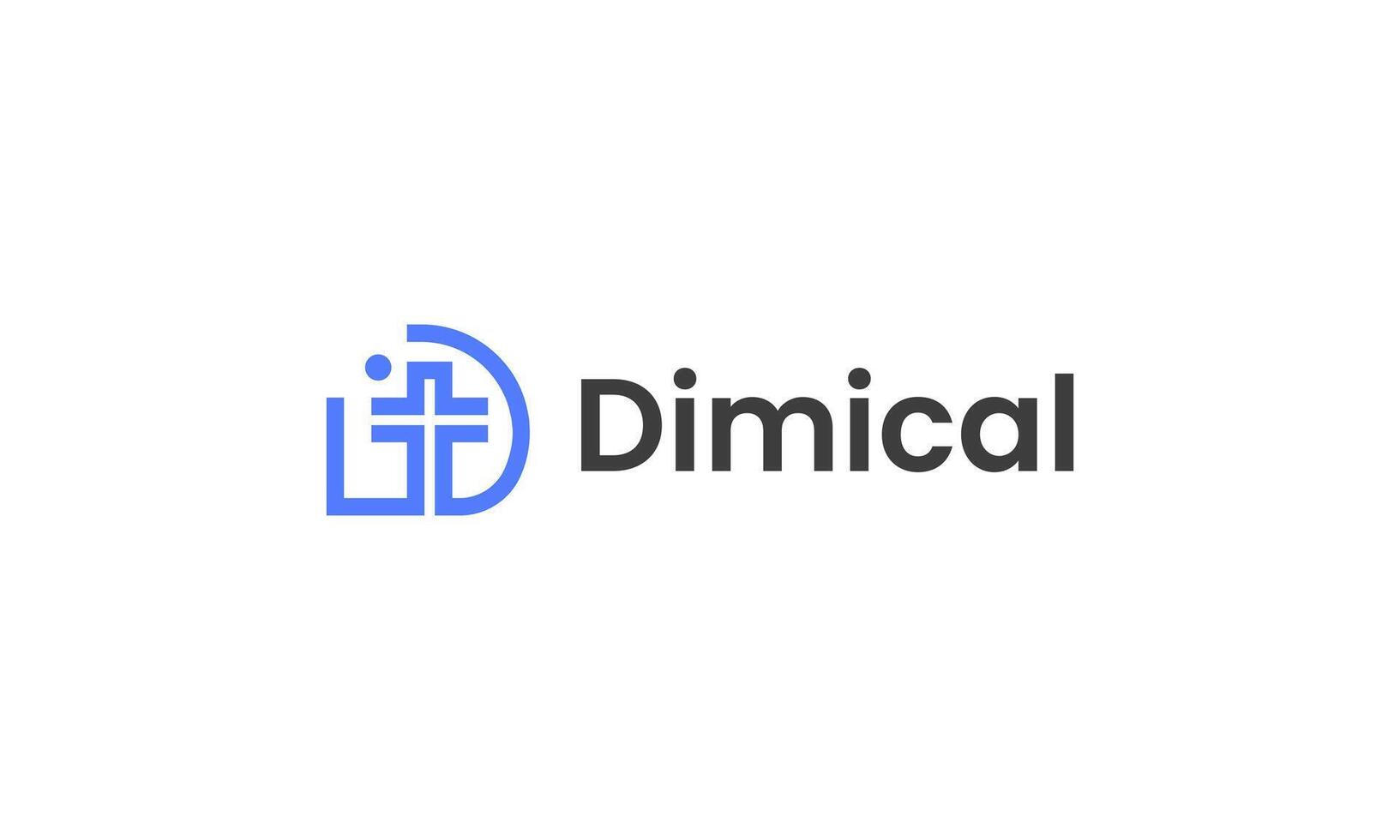 D medical, Health and cross combination minimal logo design template vector