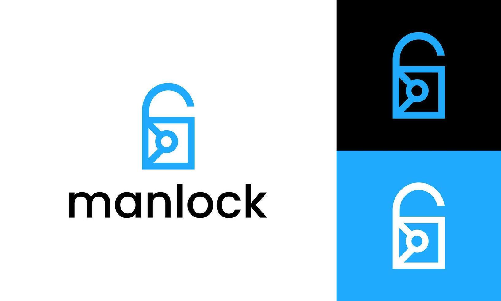 Security with business man combination logo design template vector