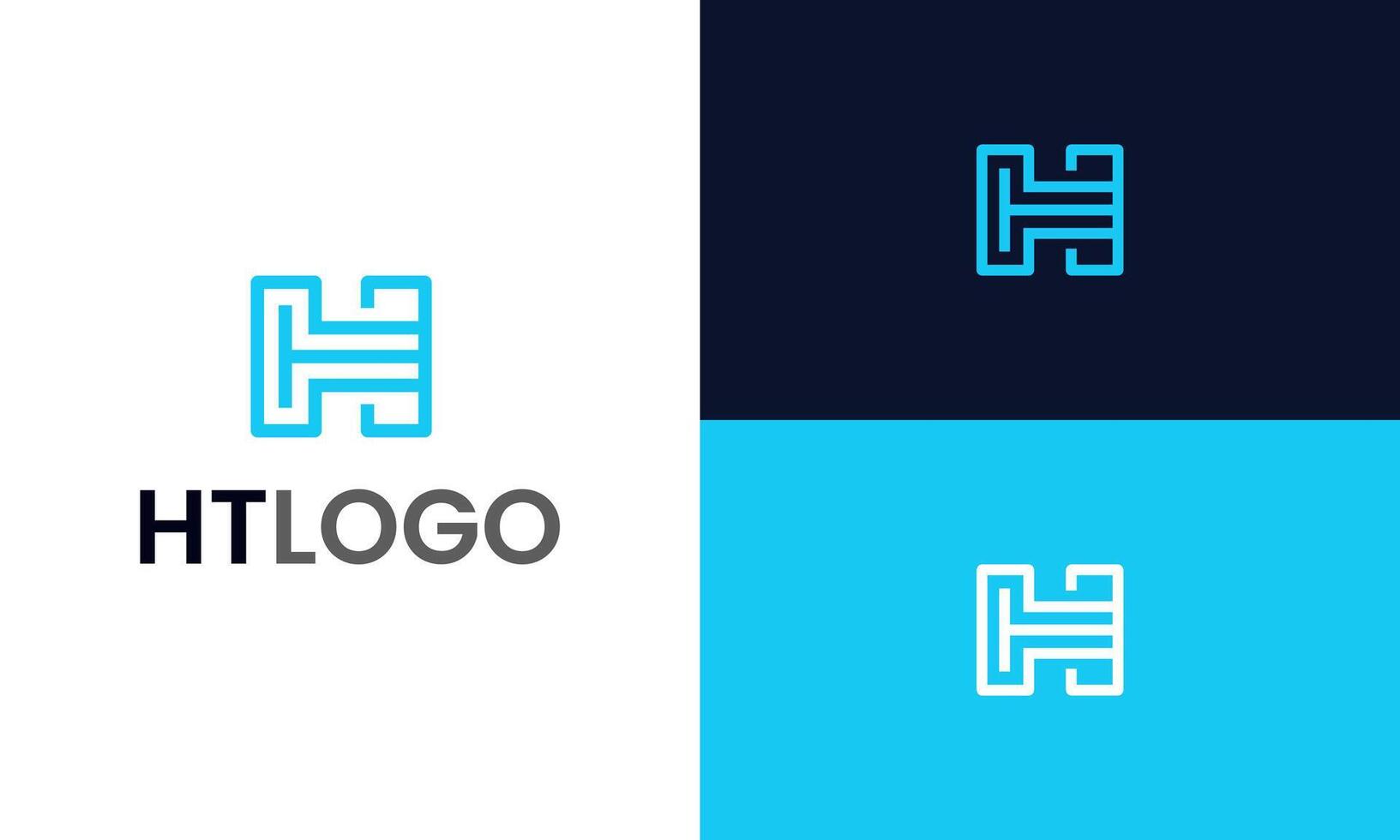Letter H, T monogram business logo design template for brand vector