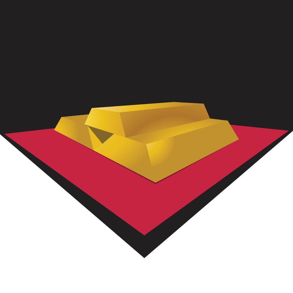 gold bar illustration, three shiny gold ingot vector