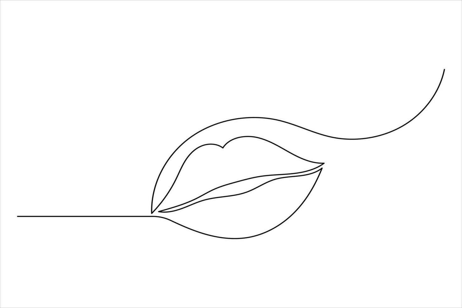 Lips Line Drawing Modern Minimalist Icon vector