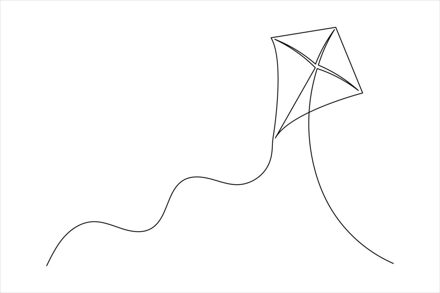 Clean One Line Kite Icon Illustration vector