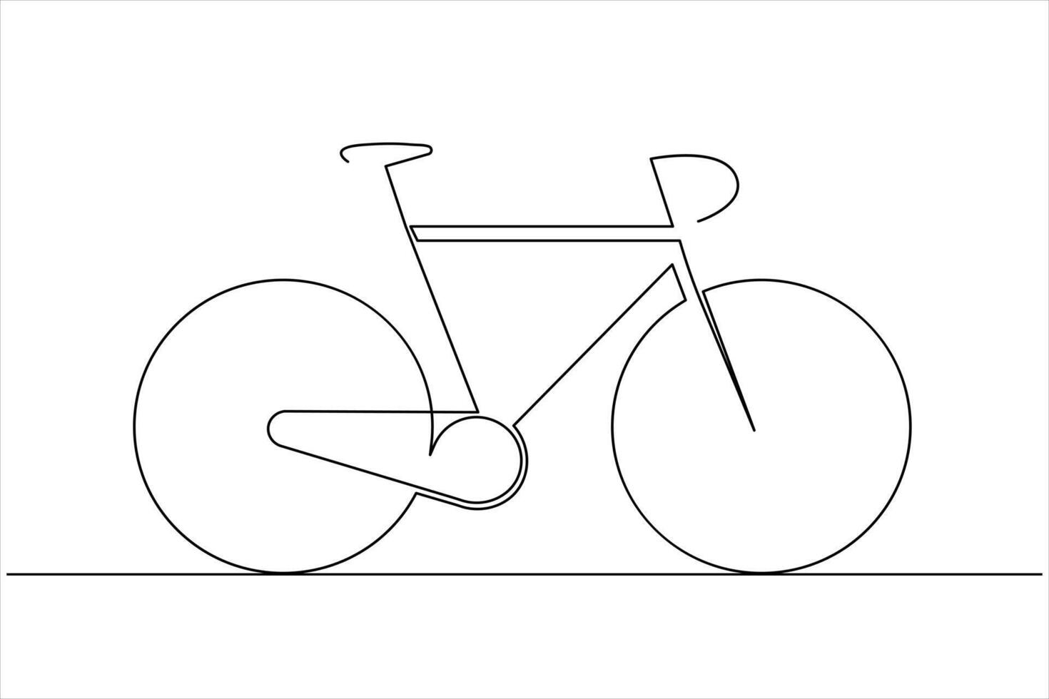Bicycle Icon in One Line Minimalist Style vector