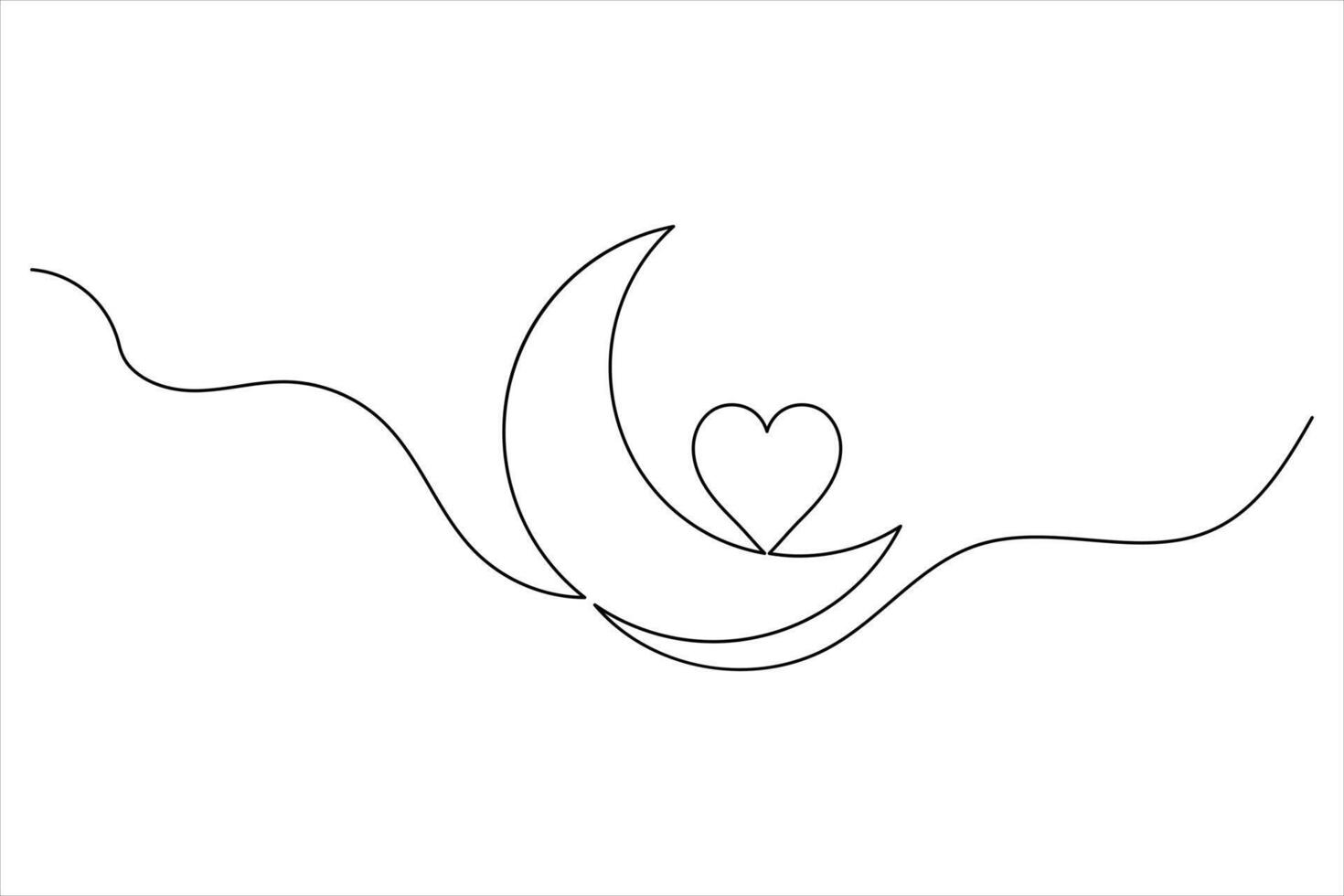 Elegant Islamic Design in Single Line Drawing vector