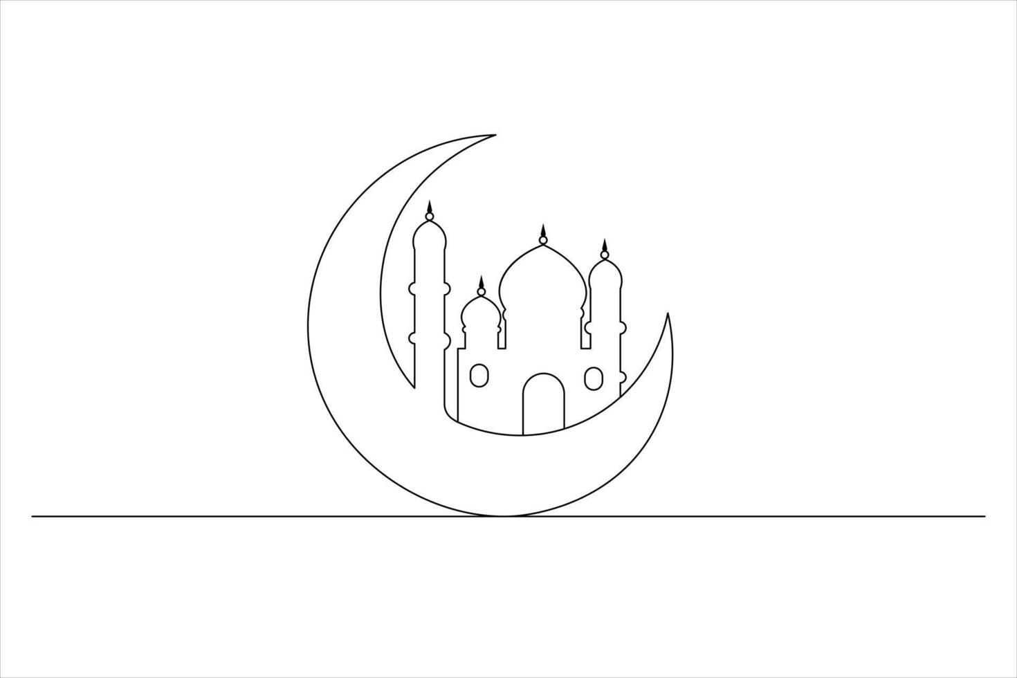 Single Line Islamic Icon in Simple Minimal Design vector